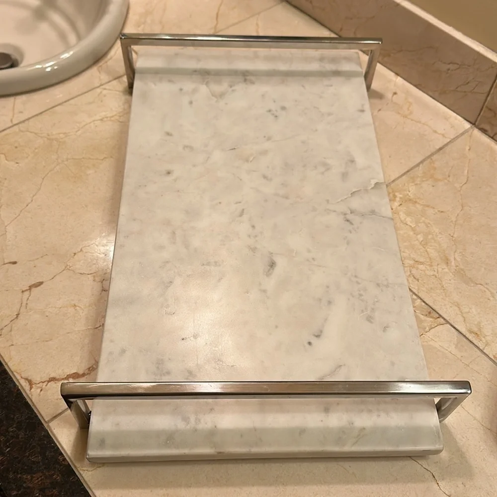Elegant White Marble Bath Tray
